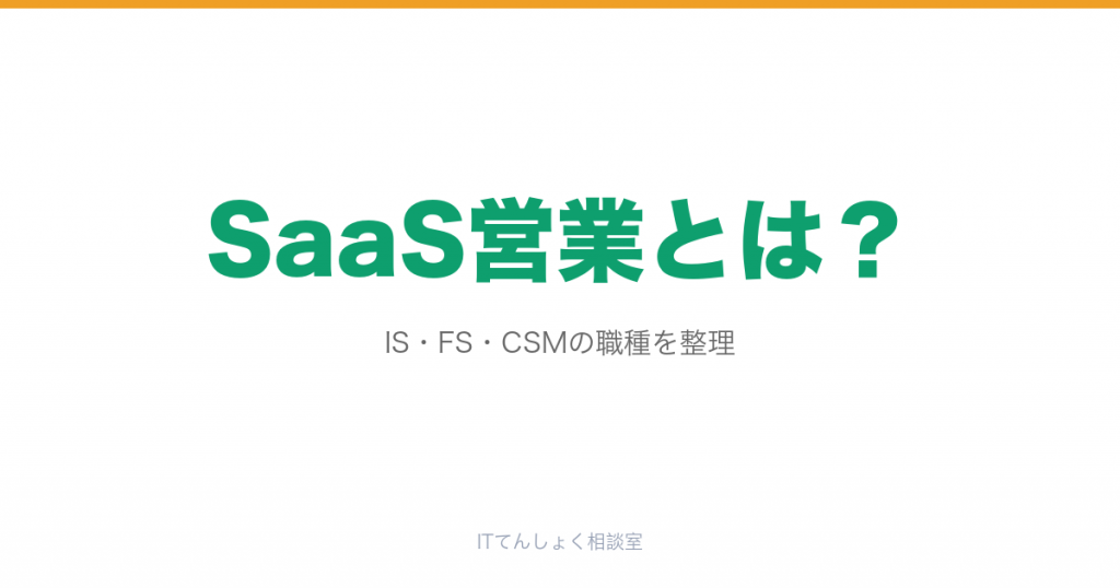 SaaS営業（IS/FS/CSM）とは？The Model型営業解説のアイキャッチ