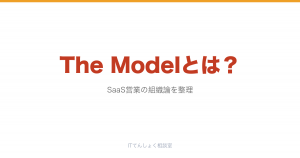 The Model（ザ・モデル）とは？SaaS営業の組織論解説のアイキャッチ